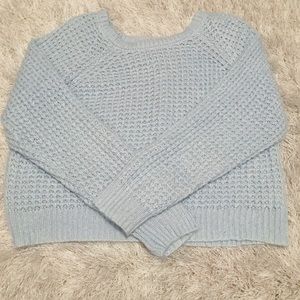 La Hearts • Waffle knit baby blue sweater